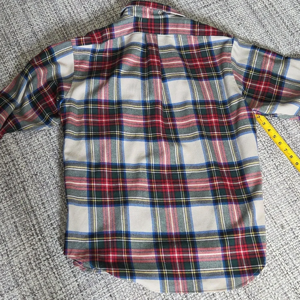 Polo Ralph Lauren Y2K Plaid Flannel Wool Shirt Hole Gorpcore